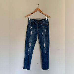 Versace | 1969 Distressed Low rise Skinny Jean Dark Wash 25